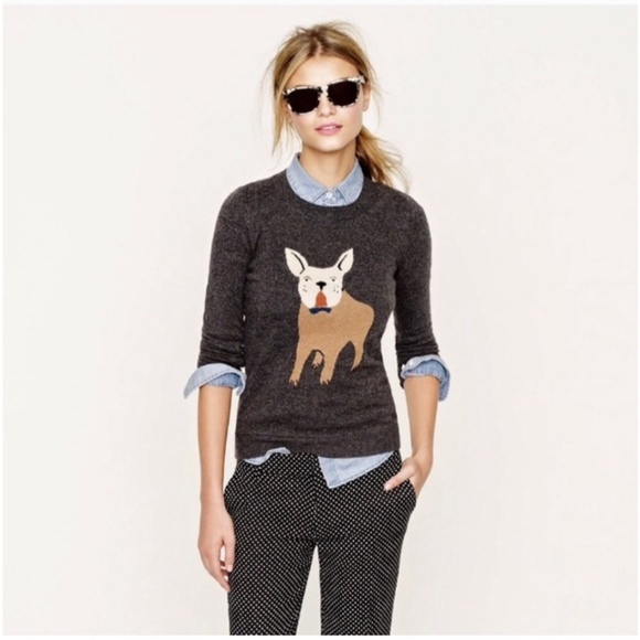 J.Crew French Bulldog Sweater - Picture 1 of 3